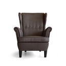 Poltrona Imbottita 79x86x102 cm in Similpelle Julia Eco Nabuk Marrone-2