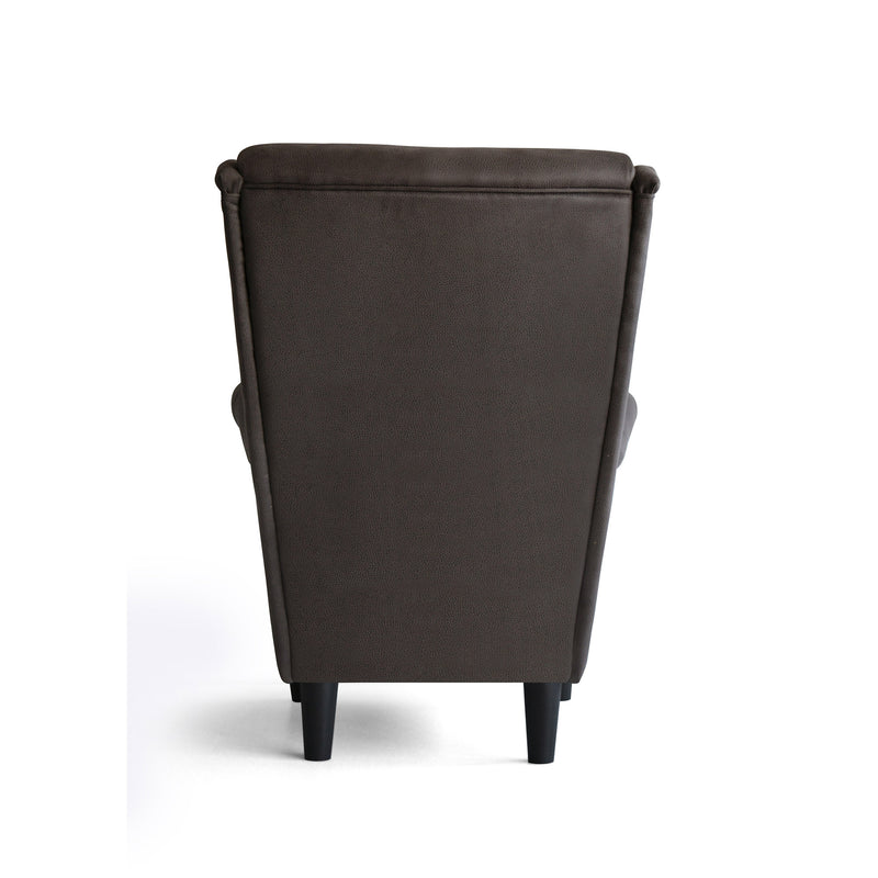 Poltrona Imbottita 79x86x102 cm in Similpelle Julia Eco Nabuk Marrone-5