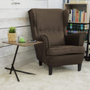 Poltrona Imbottita 79x86x102 cm in Similpelle Julia Eco Nabuk Marrone-6