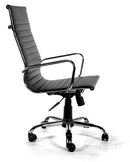 Sedia Poltrona Presidenziale da Ufficio in Similpelle Akka Nera-2