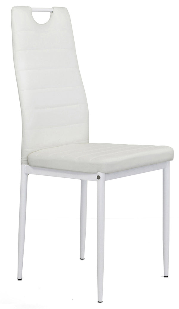 Gepolsterter Stuhl 40,5 x 42,5 x 96 cm aus weißem Lola-Kunstleder sconto