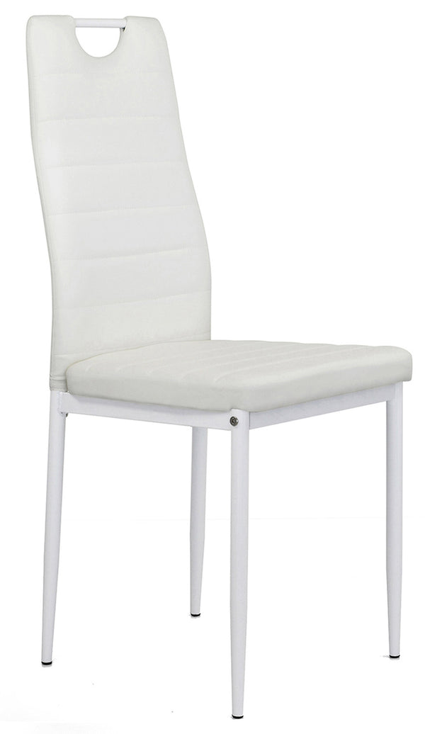 Gepolsterter Stuhl 40,5 x 42,5 x 96 cm aus weißem Lola-Kunstleder acquista