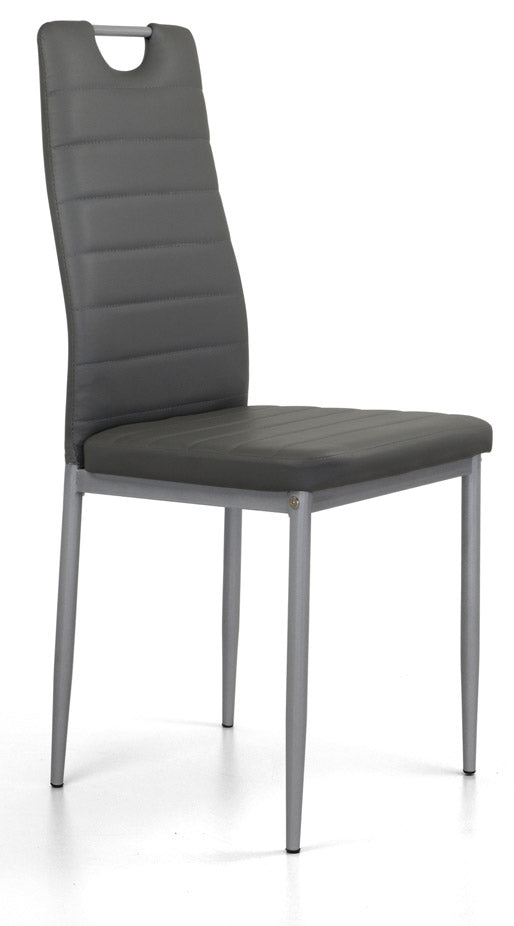 prezzo Gepolsterter Stuhl 40,5 x 42,5 x 96 cm aus grauem Lola-Kunstleder
