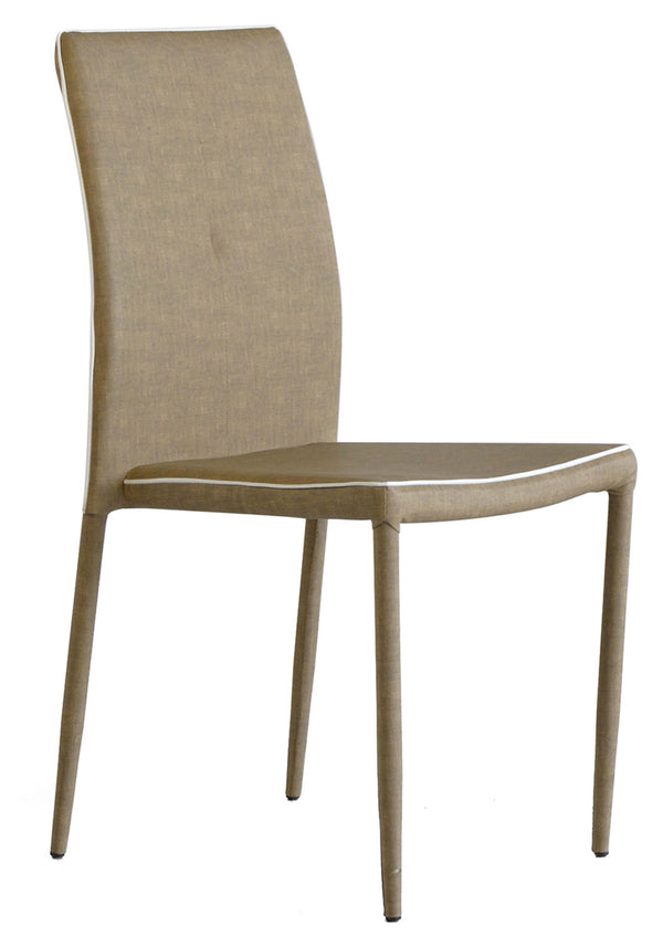 Gepolsterter Stuhl 52x44x91 cm aus Kunstleder Galaxi Cappuccino sconto