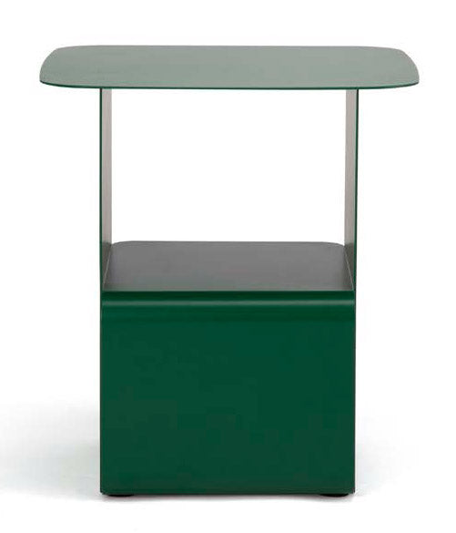 Tavolino Moderno 41x41x45,5 cm in Acciaio Verde Bosco-2