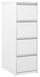 Classificatore 4 Cassetti 46x62x132 cm in Metallo Bianco