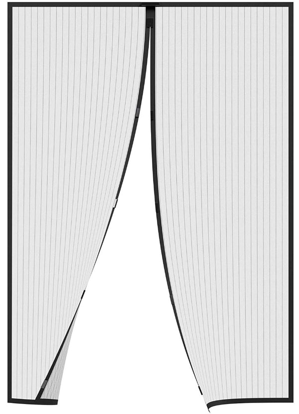 Tenda Zanzariera Magnetica 18 Magneti 100x220 cm per Porte e Finestre Nera-1