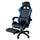 Ergonomischer Gaming-Stuhl 64x53x122-133 cm mit Fußstütze aus blauem Kunstleder