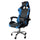 Ergonomischer Gaming-Stuhl 64x53x122-133 cm mit Lordosenstütze und Kopfstütze aus blauem Kunstleder