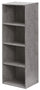 Bücherregal mit 4 Regalen 40x29x132 cm in Cement Wood