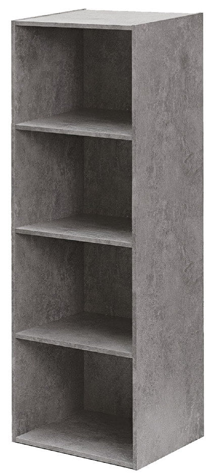 online Bücherregal mit 4 Regalen 40x29x132 cm in Cement Wood