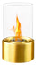 Bioethanol-Tischkamin Ø16x27 cm aus Stahl und goldenem Glas