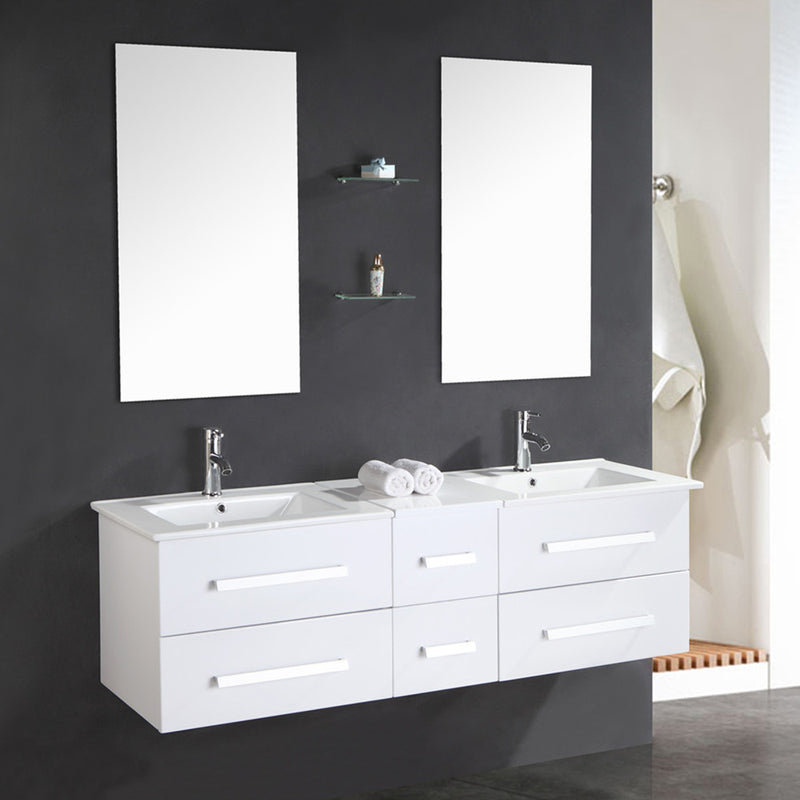 Mobile Bagno Sospeso 150 cm White Rome Carnelli Bianco-1