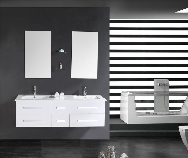 Mobile Bagno Sospeso 150 cm White Rome Carnelli Bianco-2