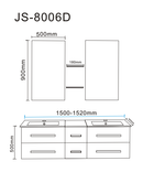 Mobile Bagno Sospeso 150 cm White Rome Carnelli Bianco-9