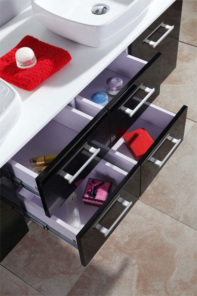 Mobile Bagno Sospeso 150 cm Prince Carnelli Nero-6