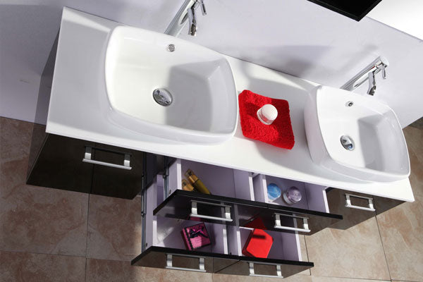 Mobile Bagno Sospeso 150 cm Prince Carnelli Nero-7