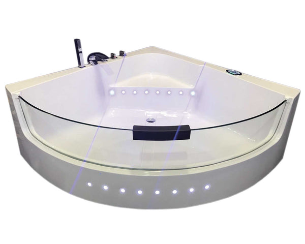 sconto Eck-Hydromassage-Badewanne 140 x 140 cm Carnelli White Shark