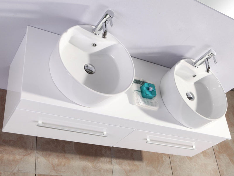Mobile Bagno Sospeso 150 cm Carnelli White Cardellino Bianco-3