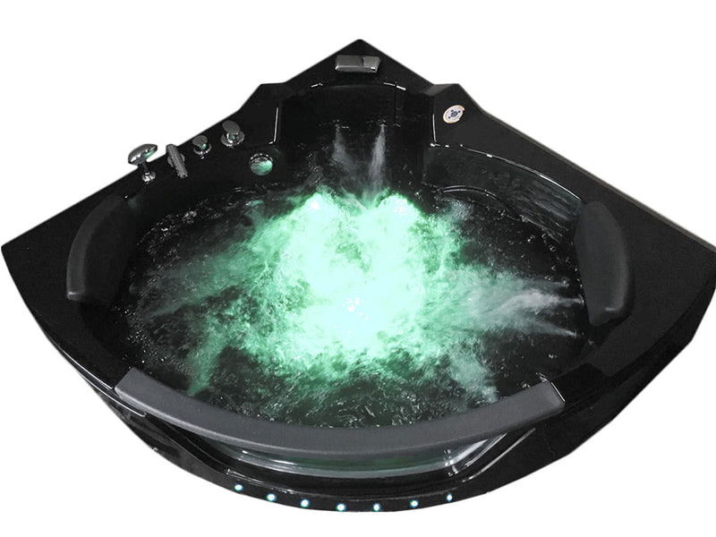 Vasca da Bagno Idromassaggio Angolare 150x150 cm Carnelli Mykonos Nera-3