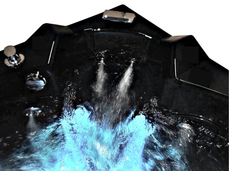 Vasca da Bagno Idromassaggio Angolare 150x150 cm Carnelli Mykonos Nera-4