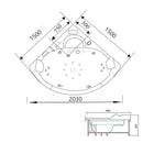Vasca da Bagno Idromassaggio Angolare 150x150 cm Carnelli Mykonos Nera-6