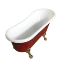 Vasca da Bagno Tradizionale Ellittica 170X80 cm Piedi Dorati Carnelli Margherita Bordfeaux-3