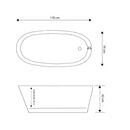 Vasca da Bagno Tradizionale Ovale 170x70 cm Carnelli Freestanding Venere Bianca-5