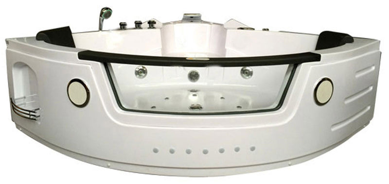 Vasca da Bagno Idromassaggio Angolare 140x140 cm con Riscaldatore Carnelli Sant'Angels Bianca-1