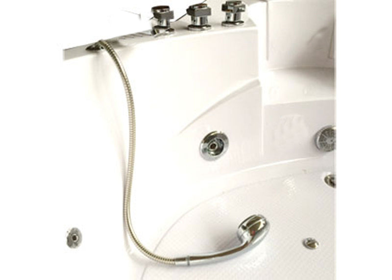 Vasca da Bagno Idromassaggio Angolare 140x140 cm con Riscaldatore Carnelli Sant'Angels Bianca-4