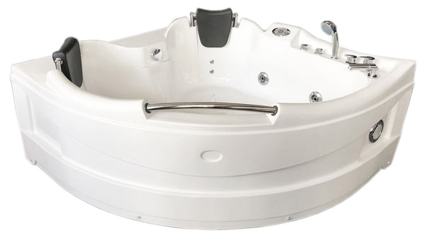 sconto Hydromassage-Eckbadewanne 150x150 cm Carnelli Ginevra Weiß