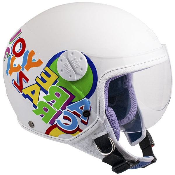 acquista Demi-Jet-Helm für Kinder CGM Sport 205G Weiß Metall Visier Verschiedene Größen