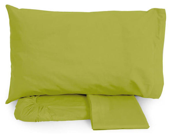 prezzo Satz Baumwollbettwäsche oben und unten mit Ecken und Kissenbezügen Neith Silber Apfelgrün Verschiedene Größen