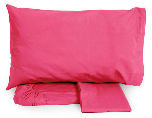 prezzo Satz Baumwollbettwäsche oben und unten mit Ecken und Kissenbezügen Neith Silver Fuchsia Verschiedene Größen