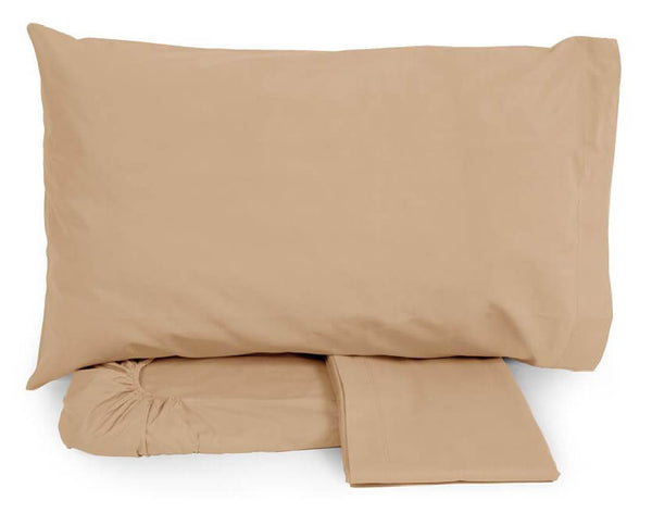 Satz Baumwolllaken oben und unten mit Ecken und Kissenbezügen Neith Silver Haselnuss, verschiedene Größen prezzo