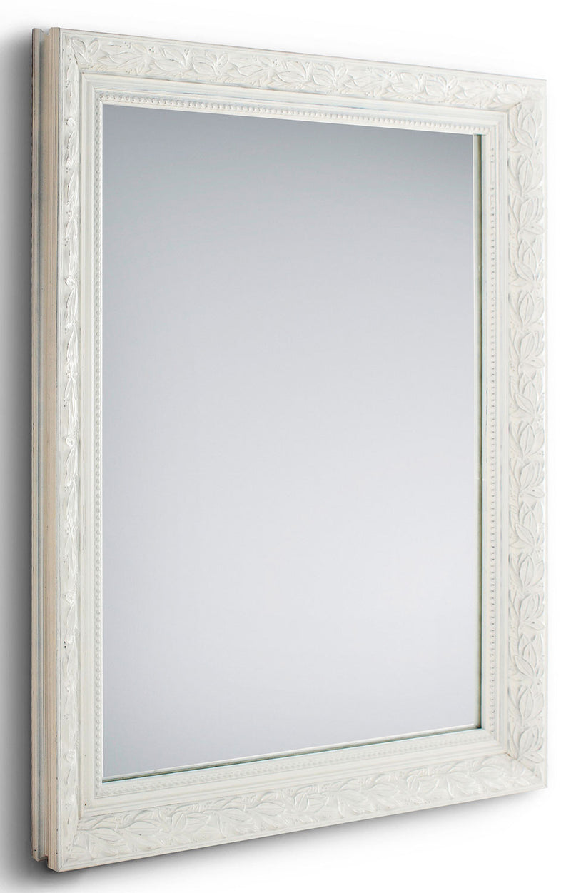 Specchio da Parete 55x70x3,5 cm in Legno Tanja Bianco-1