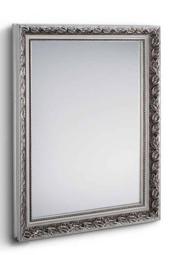 Specchio da Parete 55x70x3,5 cm in Legno Tanja Argento acquista