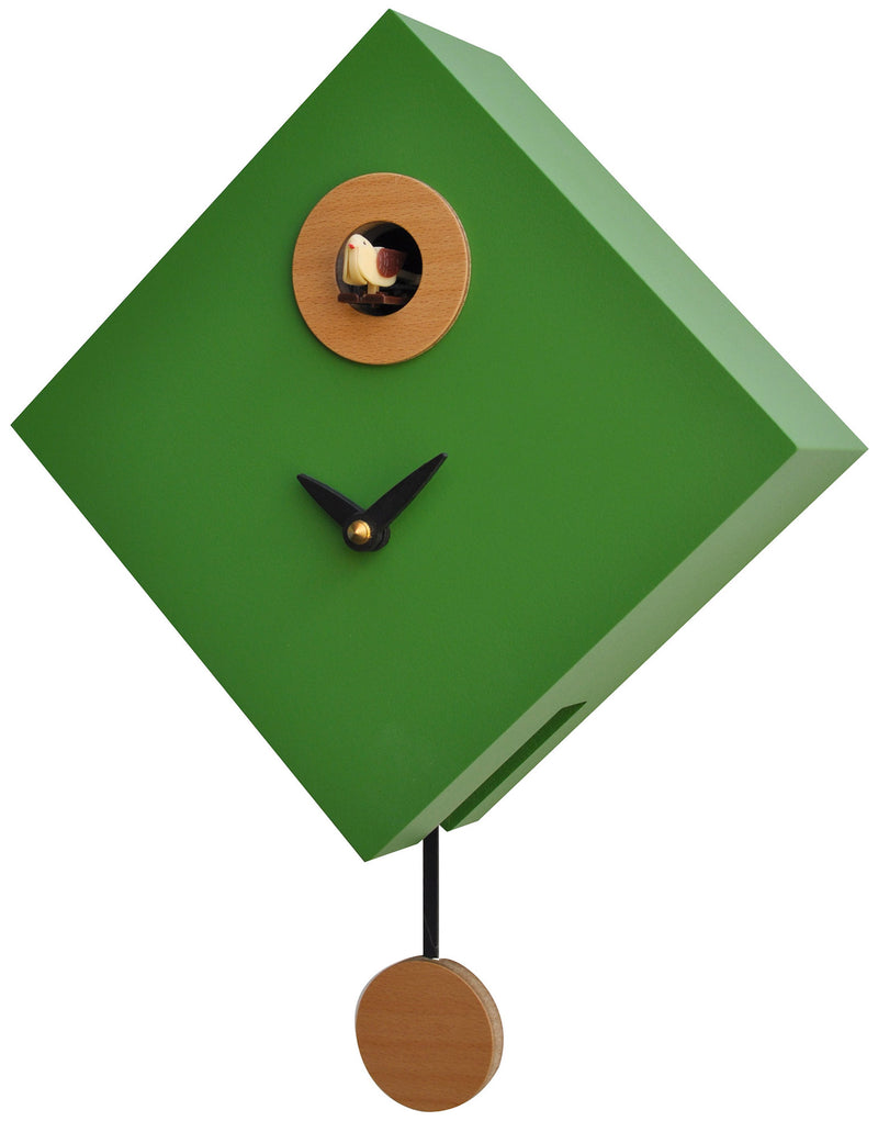Orologio a Cucù da Parete 25x25x11cm Pirondini Italia Rombino Verde-1
