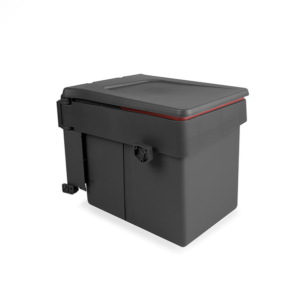 sconto Emuca Anthrazitgrauer differenzierter Abfallbehälter für Küchenschranktür 15L Automatische Öffnung