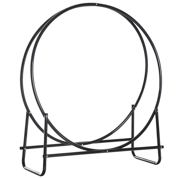 Kaminholzhalter Circle Design für drinnen aus schwarzem Eisen 102x40x114 cm online