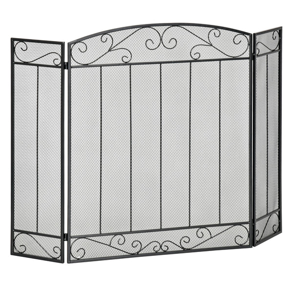 acquista Funkenfänger mit Türen 105 x 1,6 x 80,5 cm aus Stahl und schwarzem Metallgitter