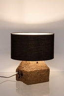 Lampada da Tavolo Ø35x40 cm E27 in Legno Pralume in Cotone Nero-4