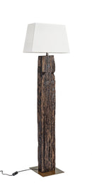 Lampada da Terra Piantana 45x30x155 cm E27 in Legno Pralume in Cotone Bianco-1