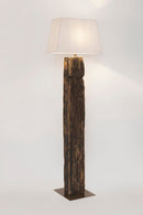 Lampada da Terra Piantana 45x30x155 cm E27 in Legno Pralume in Cotone Bianco-4