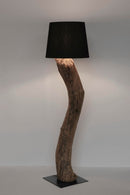 Lampada da Terra Piantana Ø55x120 cm E27 in Legno Pralume in Cotone Nero-3