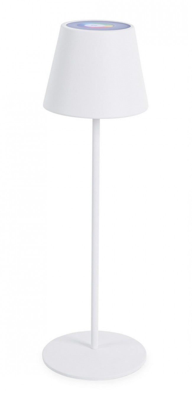 Lampada da Tavolo Ø12x38 cm in Acciaio Bianco-1