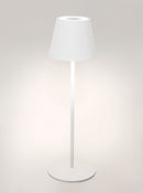 Lampada da Tavolo Ø12x38 cm in Acciaio Bianco-4