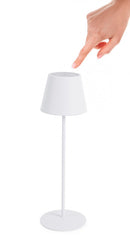 Lampada da Tavolo Ø12x38 cm in Acciaio Bianco-2