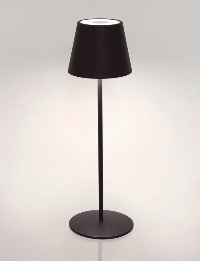 Lampada da Tavolo Ø12x38 cm in Acciaio Nero-5