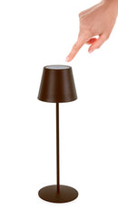 Lampada da Tavolo Ø12x38 cm in Acciaio Marrone-4